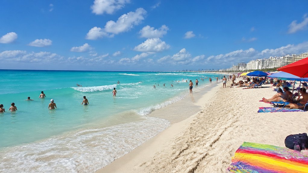 clear water lively beach experience