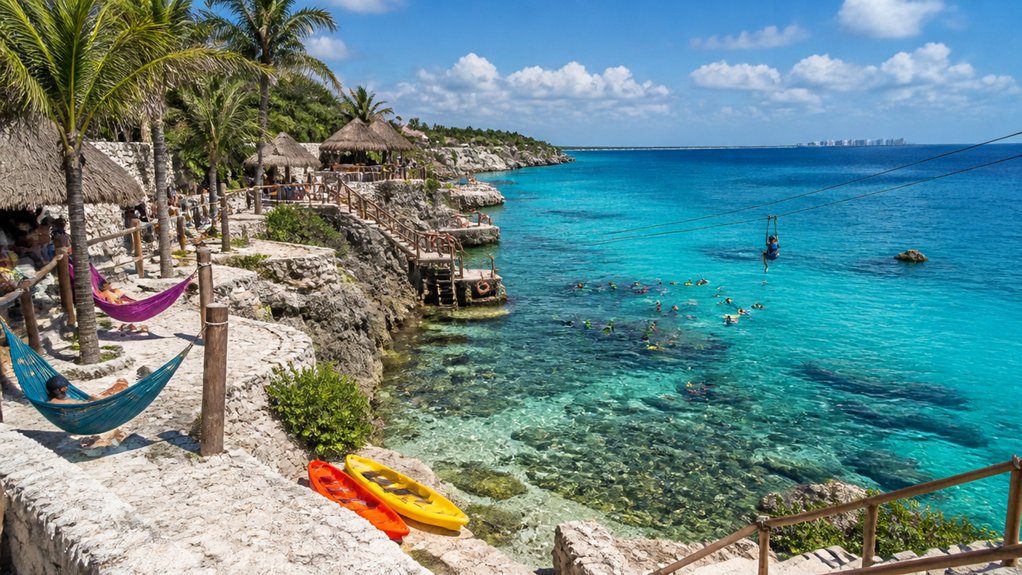 cliffside snorkeling pool ziplining