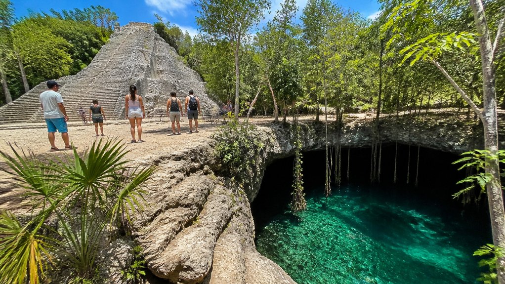 cool off in sacred cenote