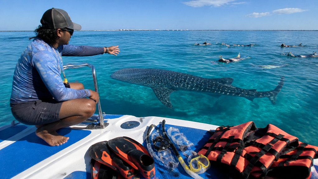 rare guided whale shark snorkel
