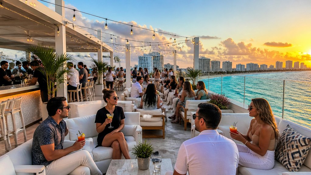 rooftop nightlife with view