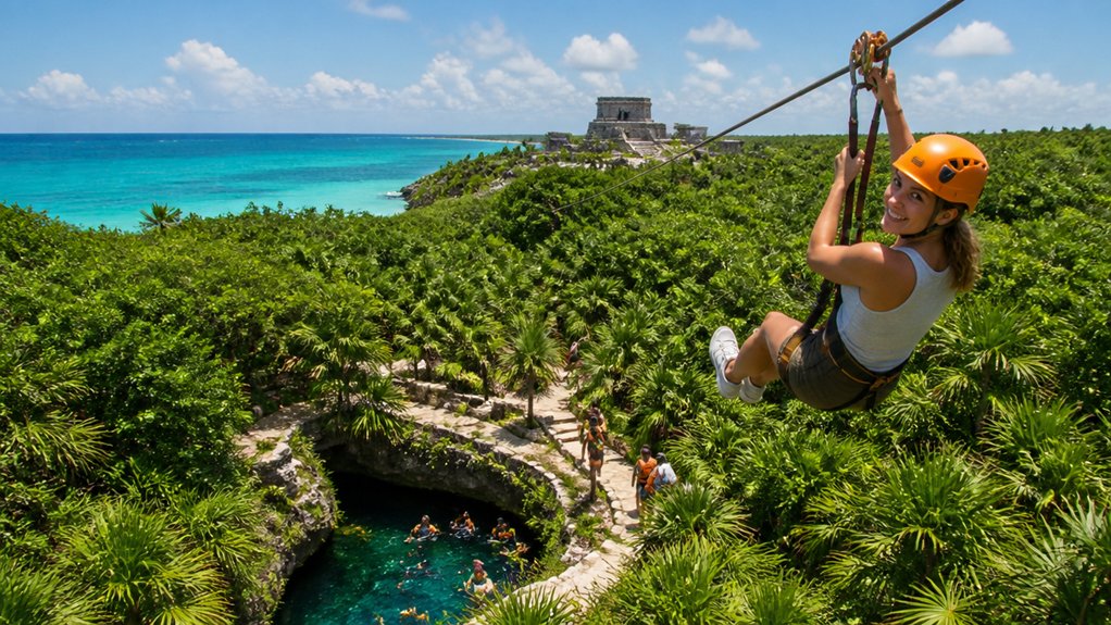 zipline cenote snorkeling ruins