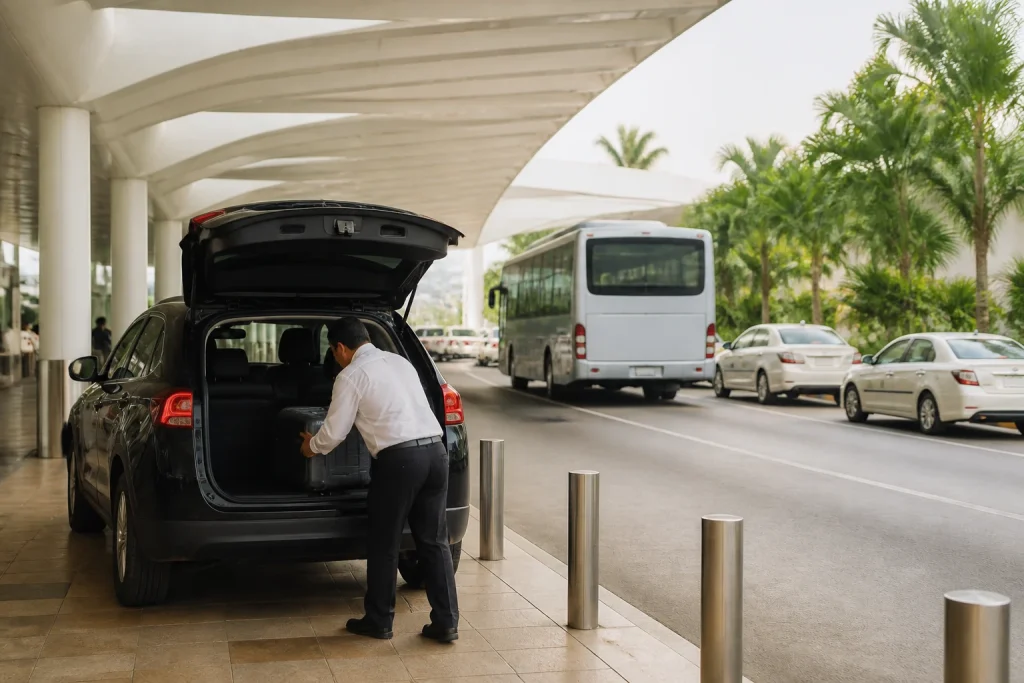 Ground transportation choices outside Cancun Airport